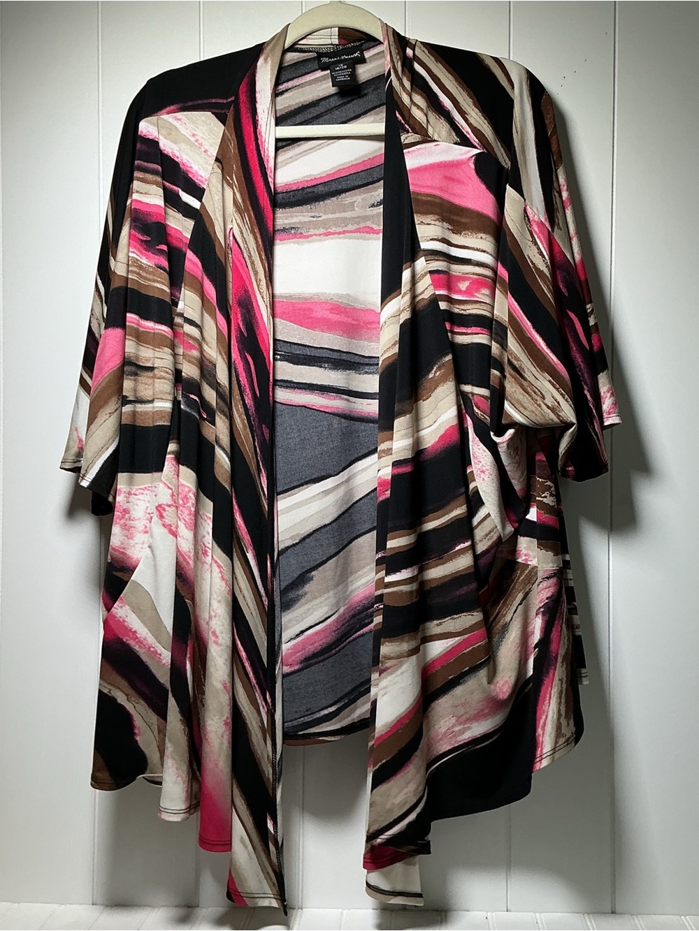 Maggie Barnes Cardigan Women's Plus Size 1X 18-20 Open Front Kimono Over Top